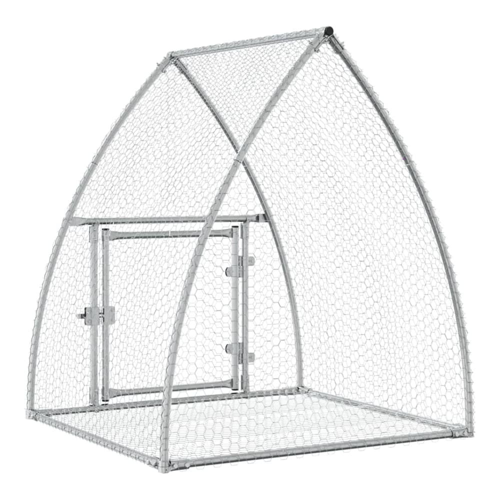 Rabbit Hutch Silver Galvanised Steel 105 x 100 x 120 cm