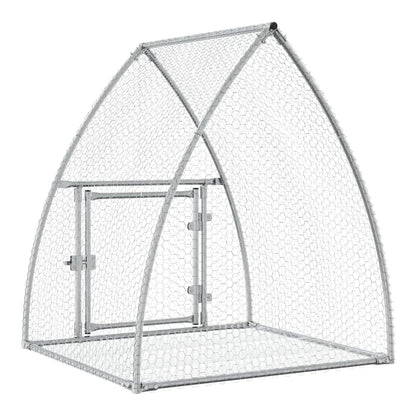 Rabbit Hutch Silver Galvanised Steel 105 x 100 x 120 cm