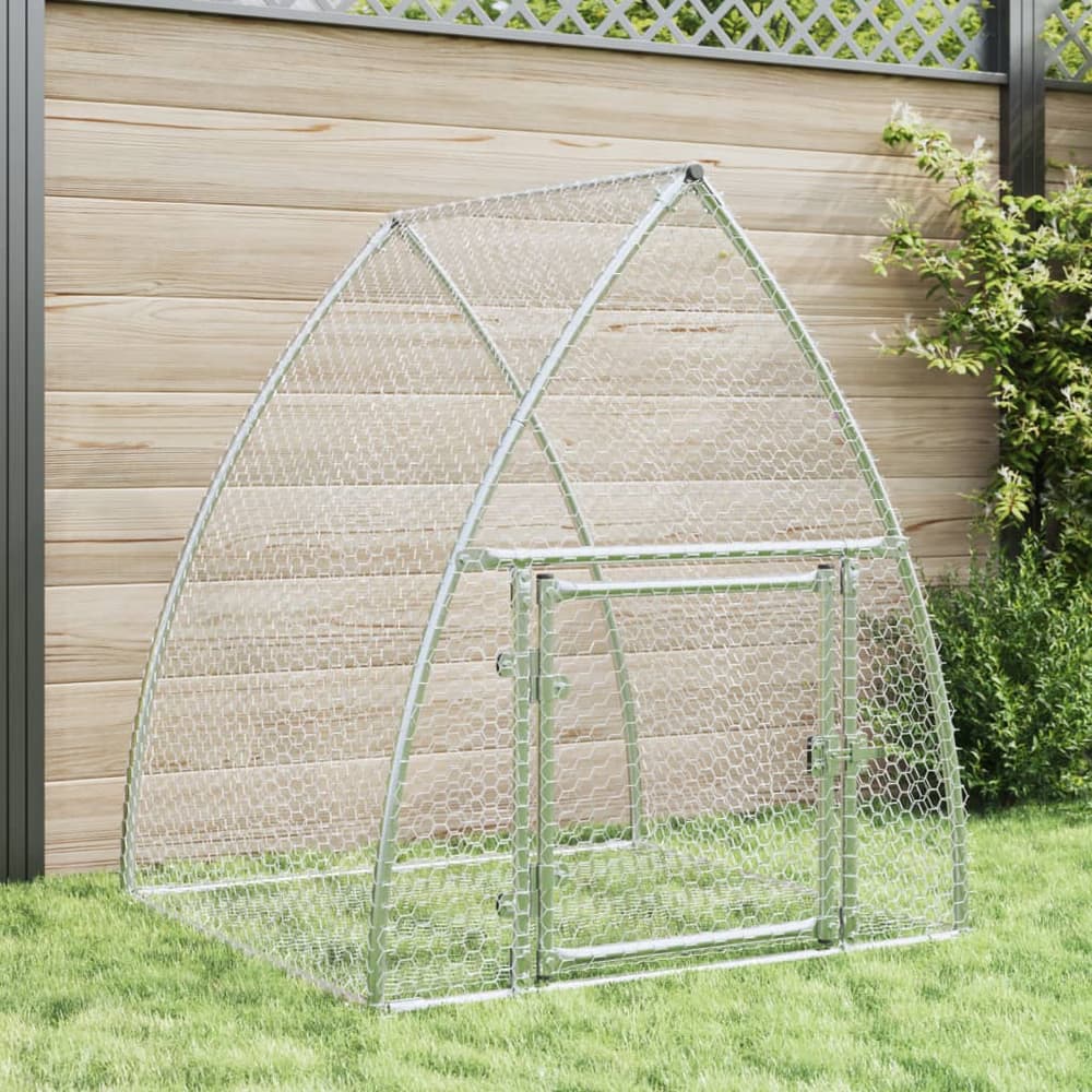 Rabbit Hutch Silver Galvanised Steel 105 x 100 x 120 cm