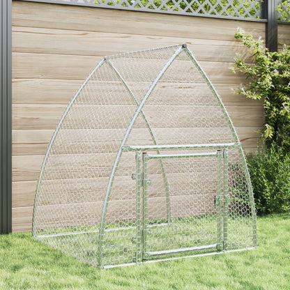 Rabbit Hutch Silver Galvanised Steel 105 x 100 x 120 cm