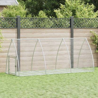 Rabbit Hutch Silver Galvanised Steel 105 x 300 x 120 cm