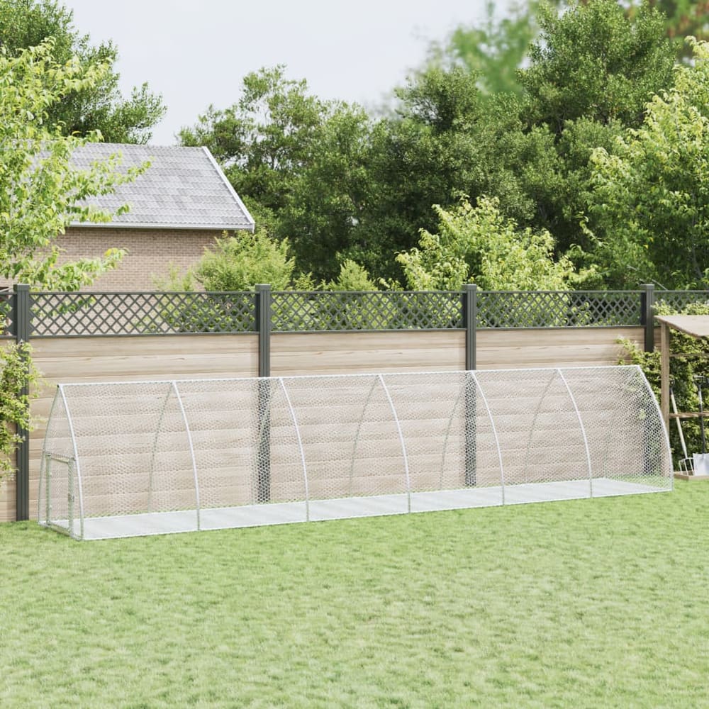 Rabbit Hutch Silver Galvanised Steel 105 x 600 x 120 cm