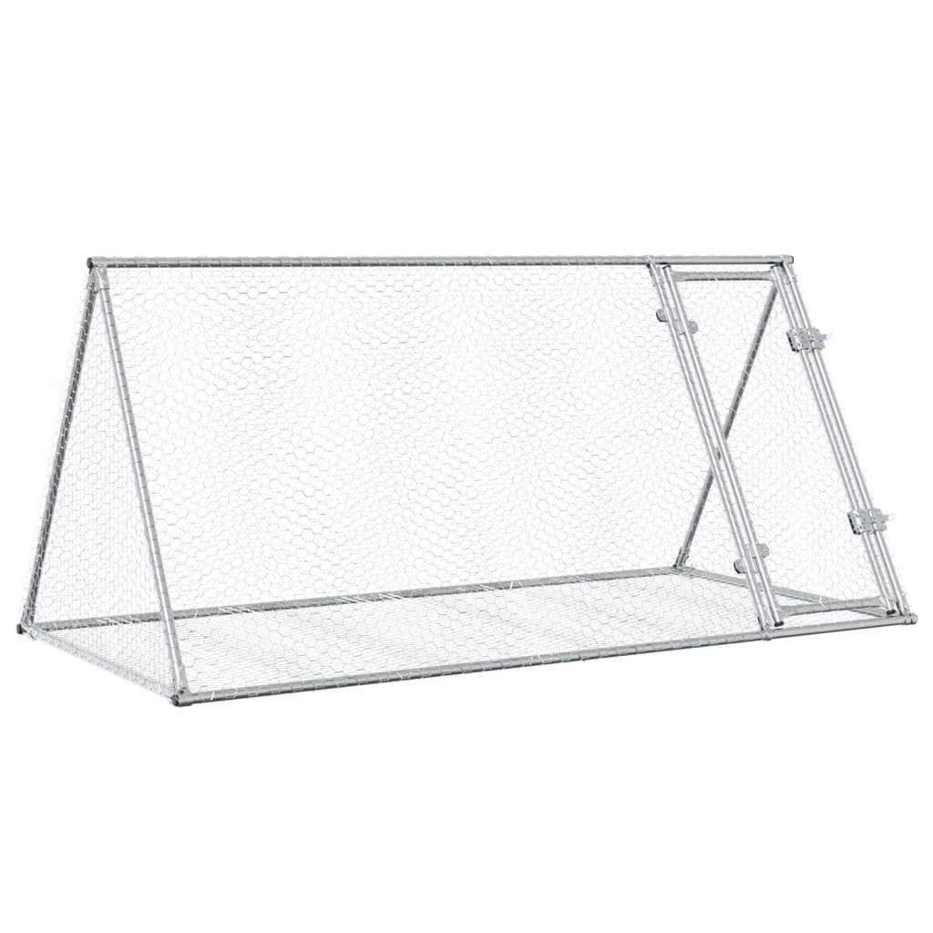 vidaXL Rabbit Hutch Silver 200x105x91 cm Galvanised Steel 2