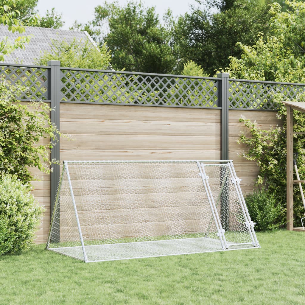vidaXL Rabbit Hutch Silver 200x105x91 cm Galvanised Steel 3