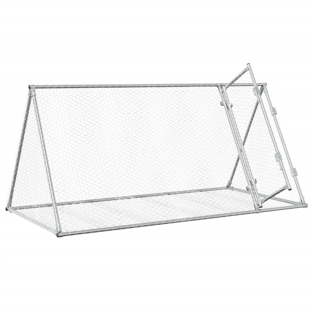vidaXL Rabbit Hutch Silver 200x105x91 cm Galvanised Steel 4