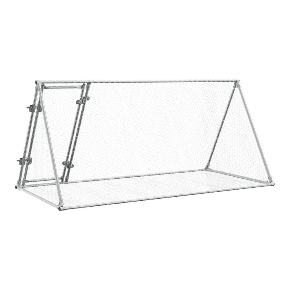 Rabbit Hutch Silver Galvanised Steel 200 x 105 x 91 cm