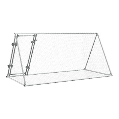 Rabbit Hutch Silver Galvanised Steel 200 x 105 x 91 cm