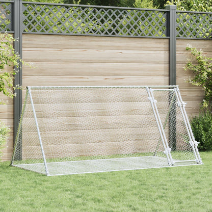 vidaXL Rabbit Hutch Silver 200x105x91 cm Galvanised Steel 1