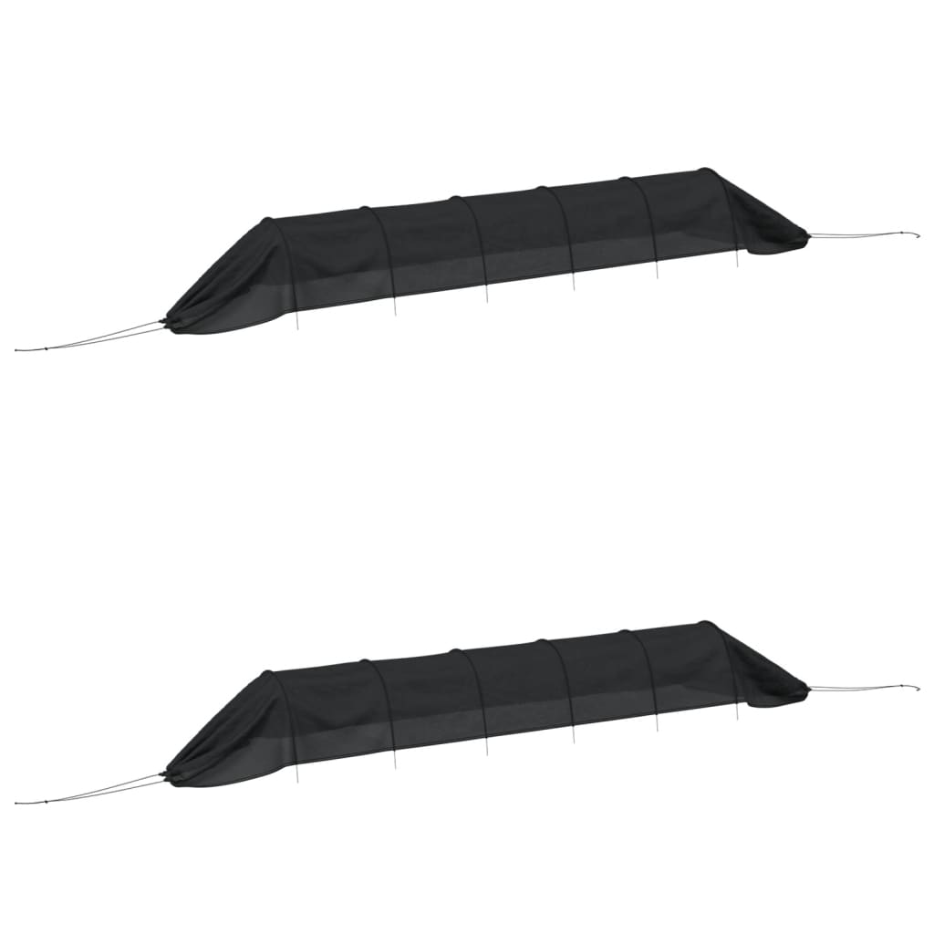 vidaXL Netting Tunnels 2 pcs Black Steel and Polyethylene 2