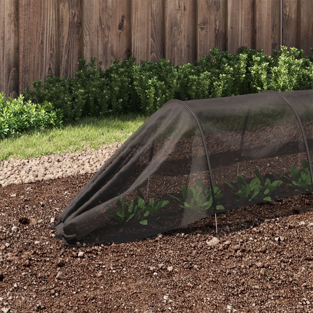 vidaXL Netting Tunnels 2 pcs Black Steel and Polyethylene 1