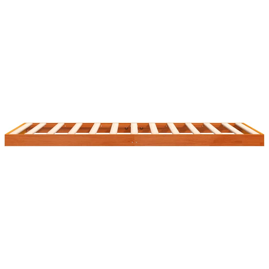vidaXL Bed Frame without Mattress Wax Brown 100x200 cm Solid Wood Pine 6