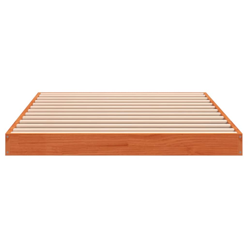 vidaXL Bed Frame without Mattress Wax Brown 75x190 cm Small Single Solid Wood Pine 4