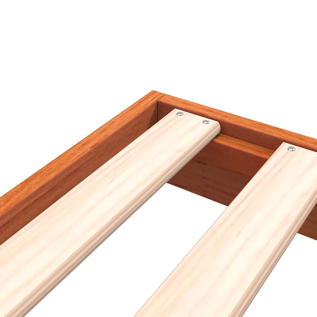vidaXL Bed Frame without Mattress Wax Brown 75x190 cm Small Single Solid Wood Pine 6