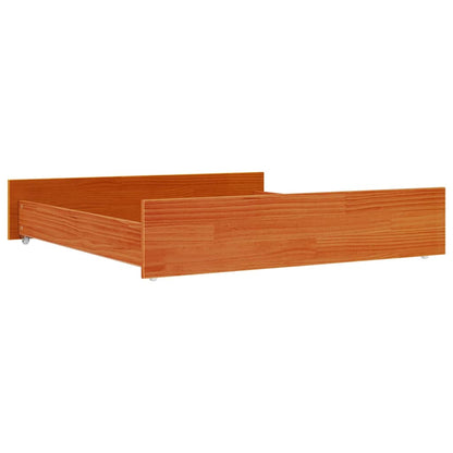 vidaXL Bed Drawers 2 pcs Wax Brown Solid Wood Pine 3