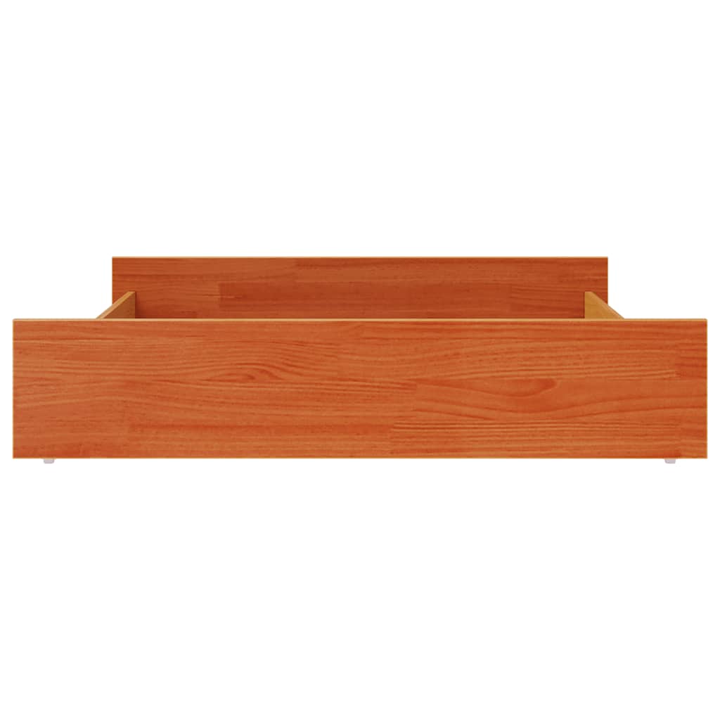 vidaXL Bed Drawers 2 pcs Wax Brown Solid Wood Pine 4