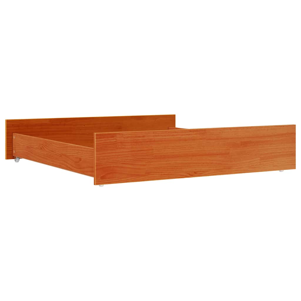 vidaXL Bed Drawers 2 pcs Wax Brown Solid Wood Pine 5