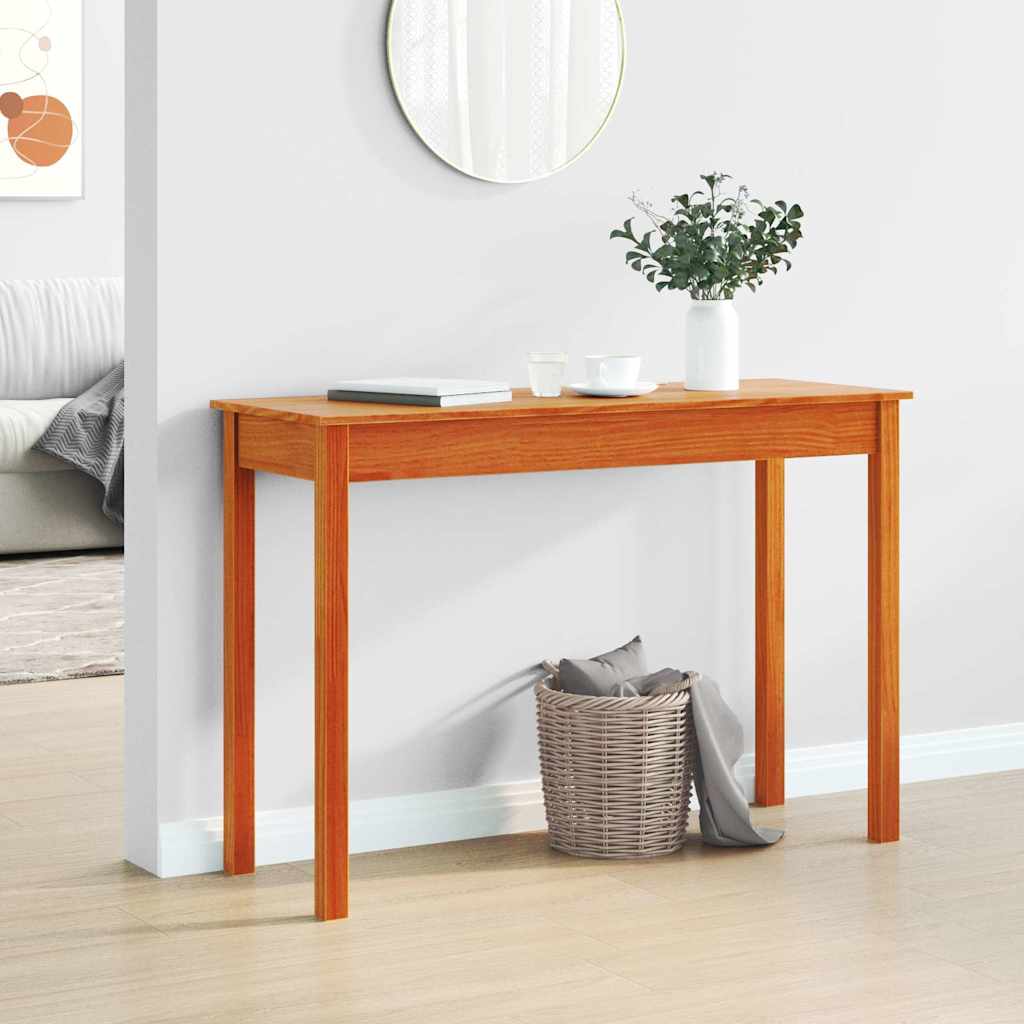 Console Table 80x40x75 cm Solid Wood Pine Wax brown 110 cm