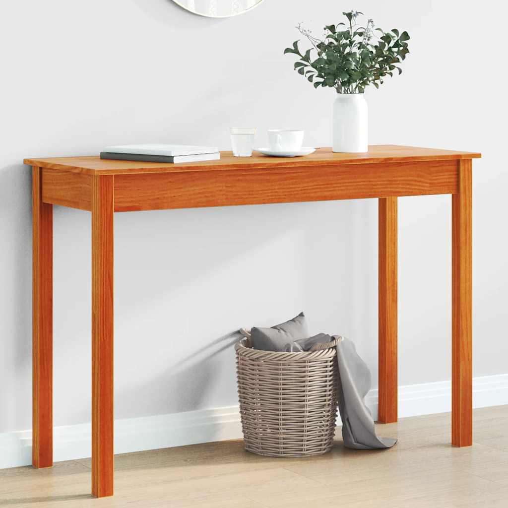 Console Table 80x40x75 cm Solid Wood Pine Wax brown 110 cm