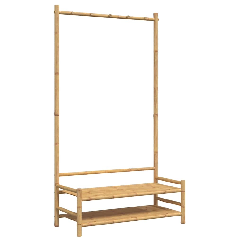 vidaXL Clothes Rack with Shelves 103x40x183 cm Bamboo 2