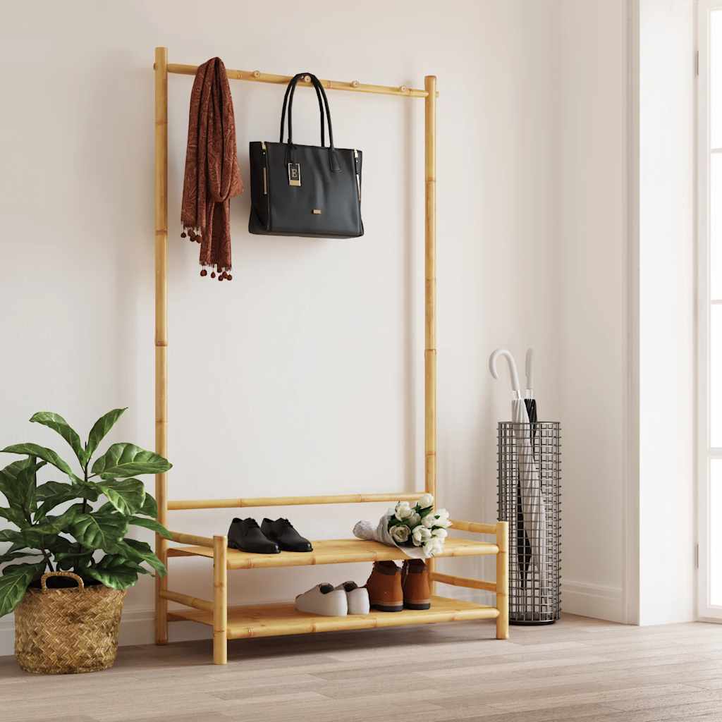 vidaXL Clothes Rack with Shelves 103x40x183 cm Bamboo 3