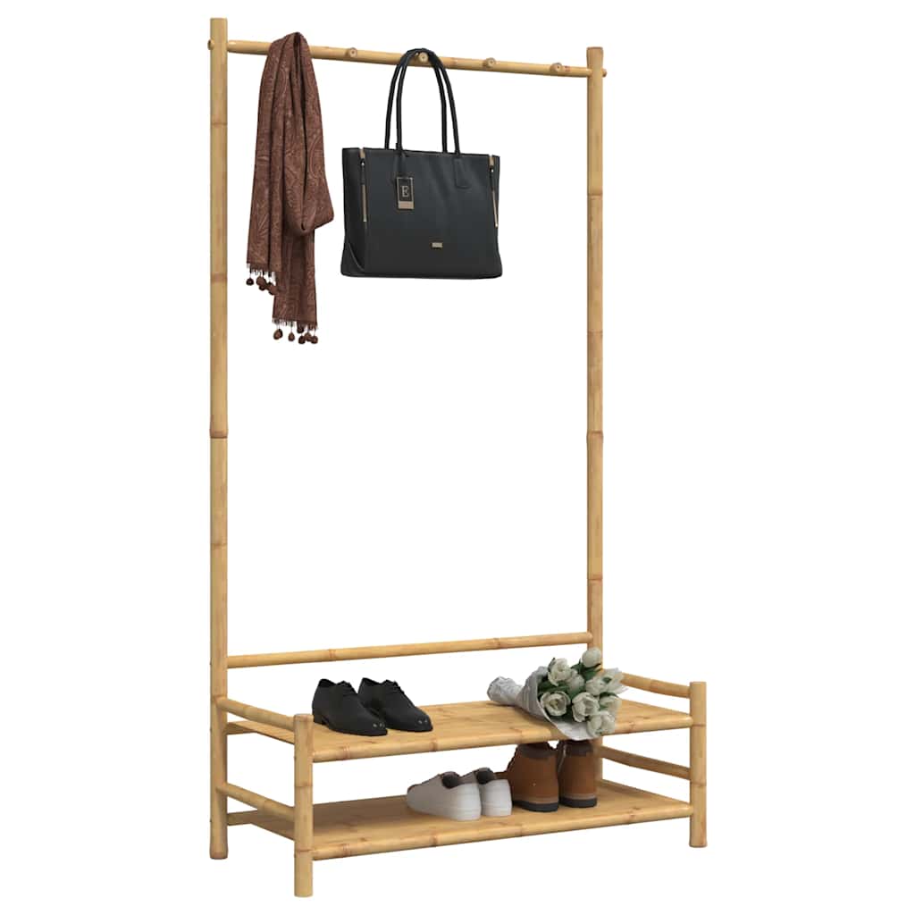 vidaXL Clothes Rack with Shelves 103x40x183 cm Bamboo 4