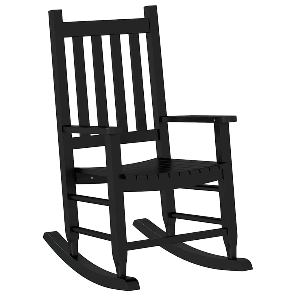 vidaXL Rocking Chair for Children Black Solid Wood Poplar 2