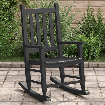 vidaXL Rocking Chair for Children Black Solid Wood Poplar 1