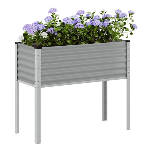 Garden Planter Grey Steel Steel/grey
