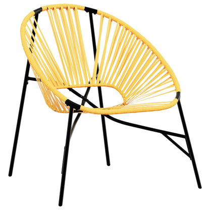 vidaXL Garden Egg Chair Black and Yellow Poly Rattan 2