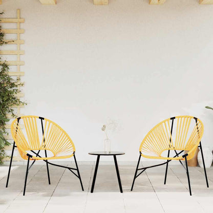 vidaXL Garden Egg Chair Black and Yellow Poly Rattan 3
