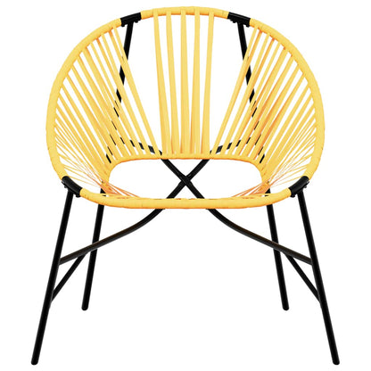 vidaXL Garden Egg Chair Black and Yellow Poly Rattan 4