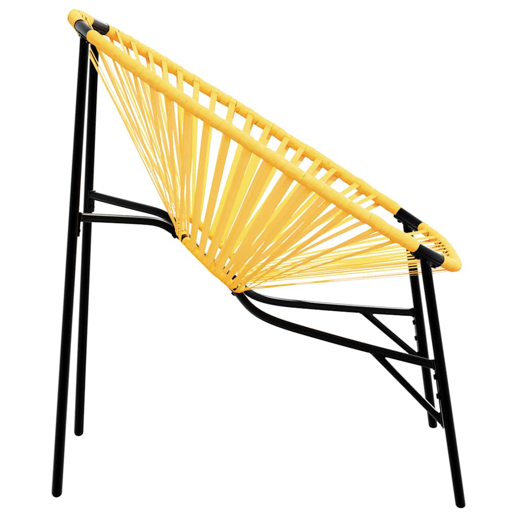 vidaXL Garden Egg Chair Black and Yellow Poly Rattan 5