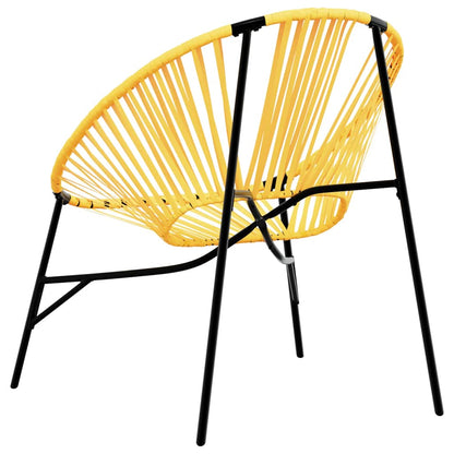 vidaXL Garden Egg Chair Black and Yellow Poly Rattan 6
