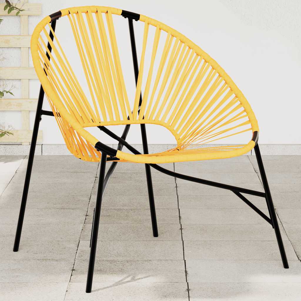 vidaXL Garden Egg Chair Black and Yellow Poly Rattan 1