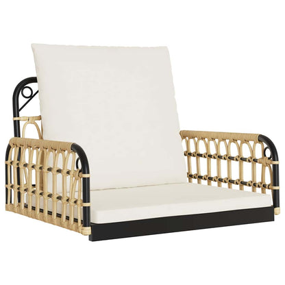 vidaXL Swing Chair with Cushions 63x58x39 cm Poly Rattan and Steel 2