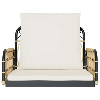vidaXL Swing Chair with Cushions 63x58x39 cm Poly Rattan and Steel 4