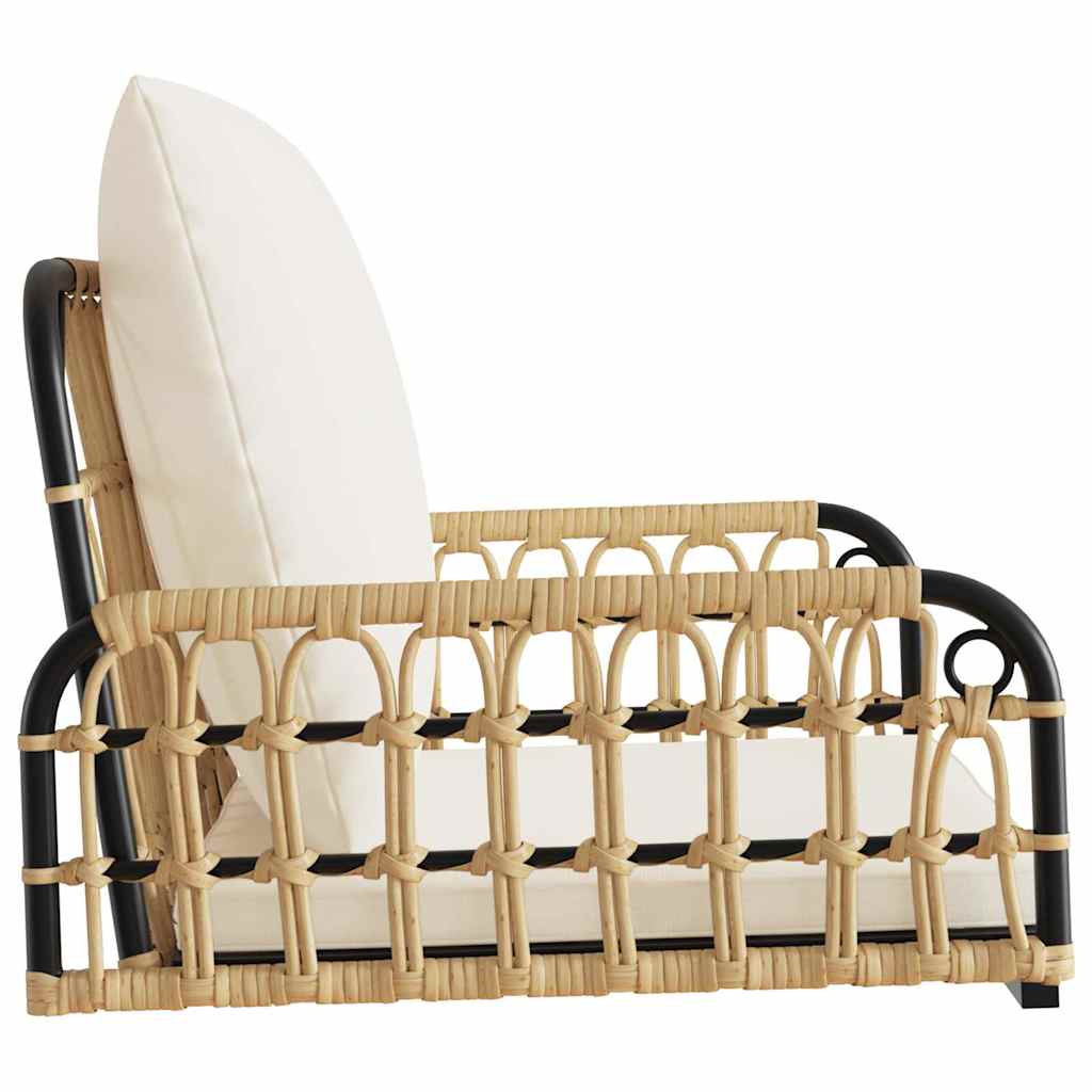 vidaXL Swing Chair with Cushions 63x58x39 cm Poly Rattan and Steel 6