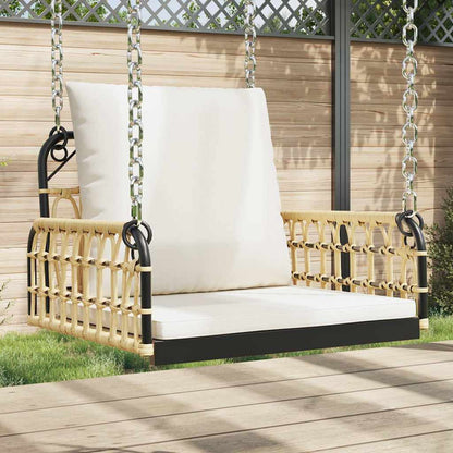 vidaXL Swing Chair with Cushions 63x58x39 cm Poly Rattan and Steel 1