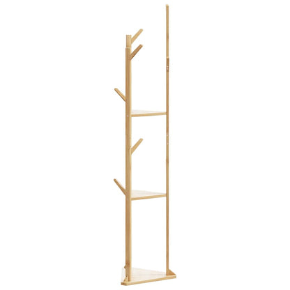 vidaXL Coat Stand with Hooks and Shelves 39x33x166 cm Bamboo 4