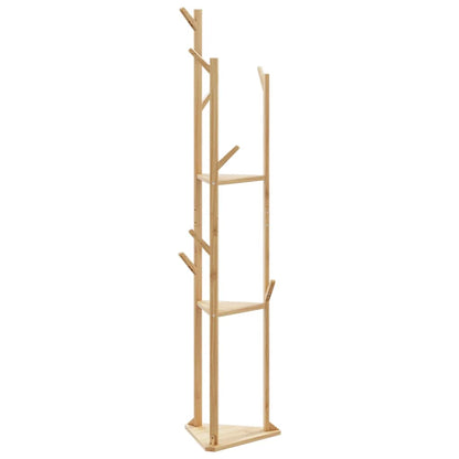 vidaXL Coat Stand with Hooks and Shelves 39x33x166 cm Bamboo 5