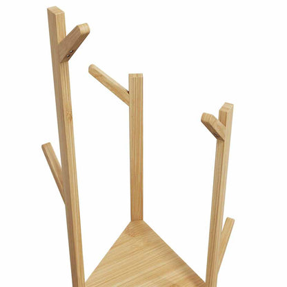 vidaXL Coat Stand with Hooks and Shelves 39x33x166 cm Bamboo 6