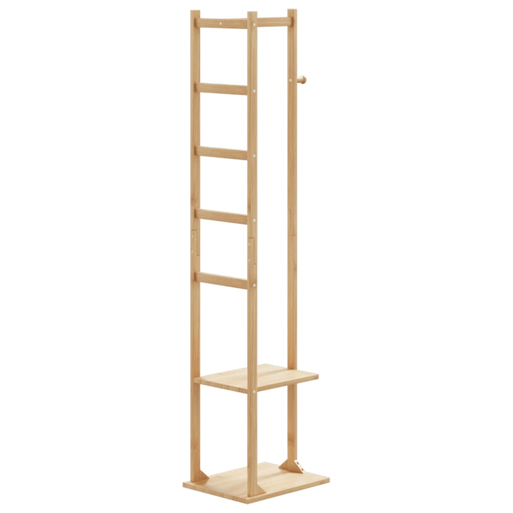 vidaXL Coat Stand with Hooks and Shelves 38.5x30x156 cm Bamboo 1