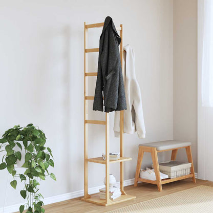 vidaXL Coat Stand with Hooks and Shelves 38.5x30x156 cm Bamboo 2