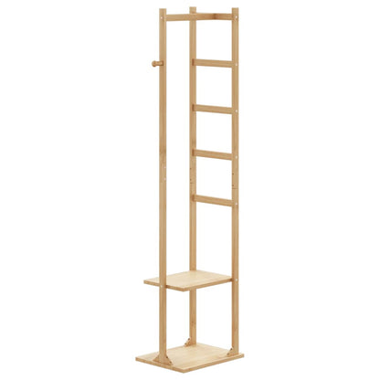 vidaXL Coat Stand with Hooks and Shelves 38.5x30x156 cm Bamboo 5