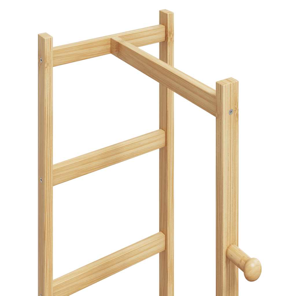 vidaXL Coat Stand with Hooks and Shelves 38.5x30x156 cm Bamboo 6