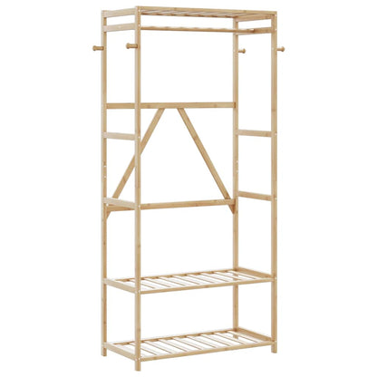vidaXL Clothes Rack with Shelves 80x40x175 cm Bamboo 1