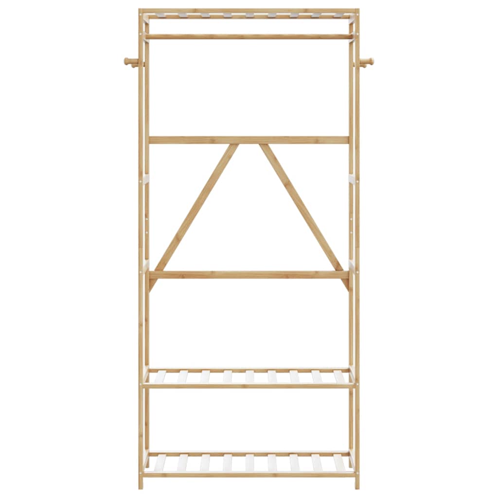 vidaXL Clothes Rack with Shelves 80x40x175 cm Bamboo 3