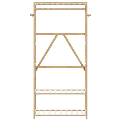 vidaXL Clothes Rack with Shelves 80x40x175 cm Bamboo 3