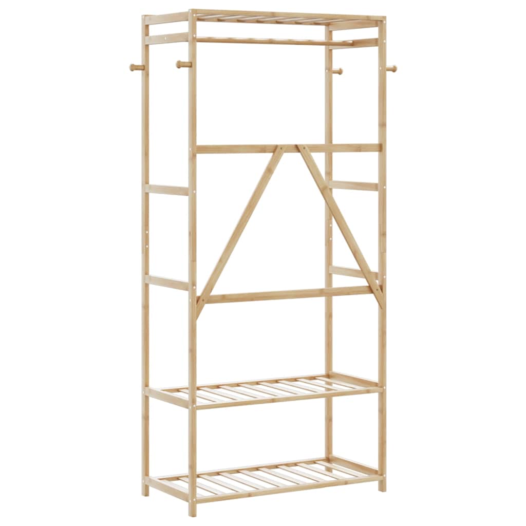 vidaXL Clothes Rack with Shelves 80x40x175 cm Bamboo 5