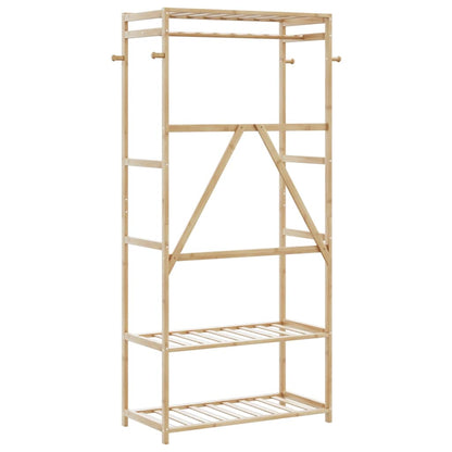 vidaXL Clothes Rack with Shelves 80x40x175 cm Bamboo 5